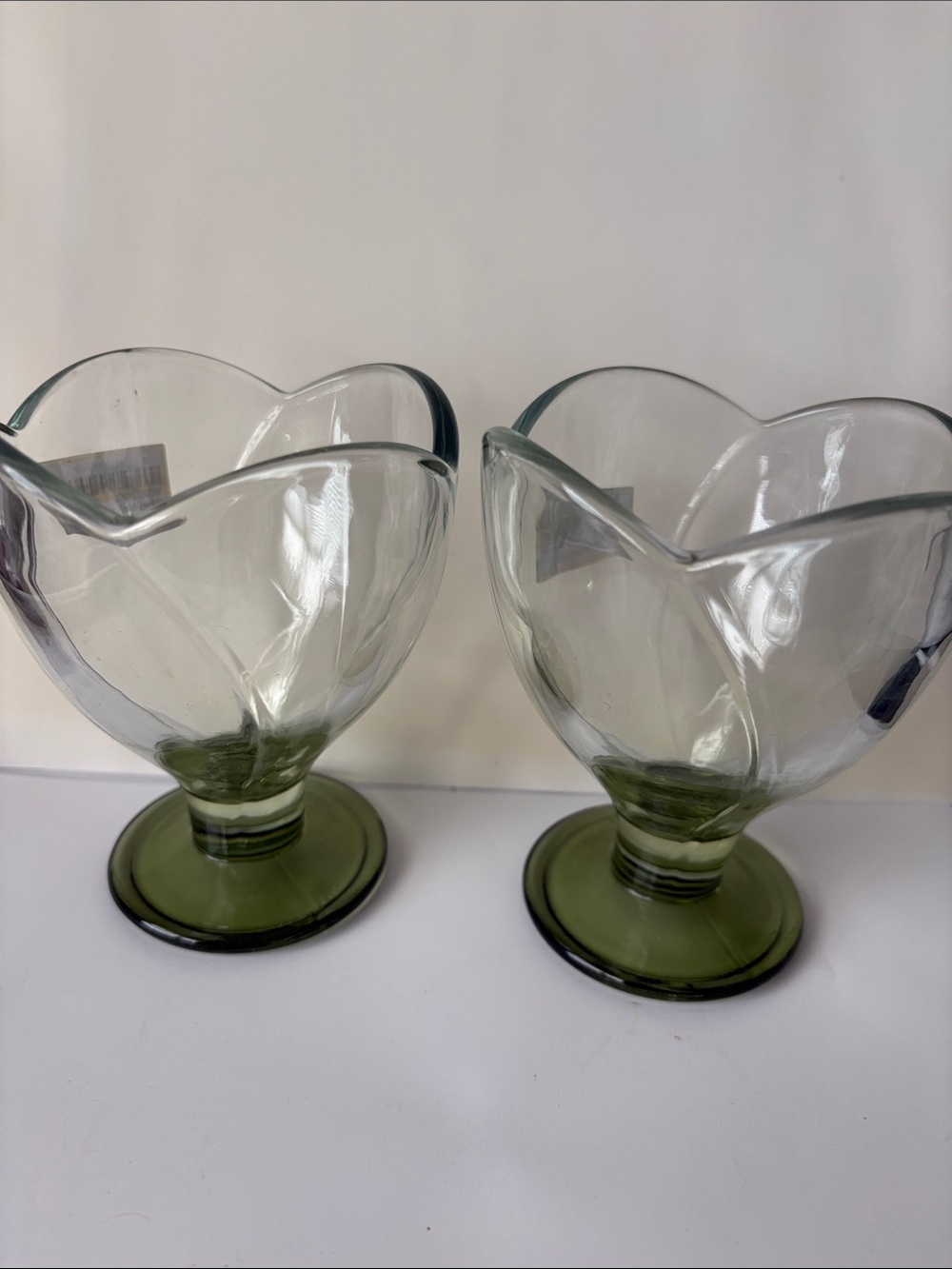 Target Bullseye ~ Set of 2 Clear green Tulip Glasses 10 oz ~ Spring Easter 2026